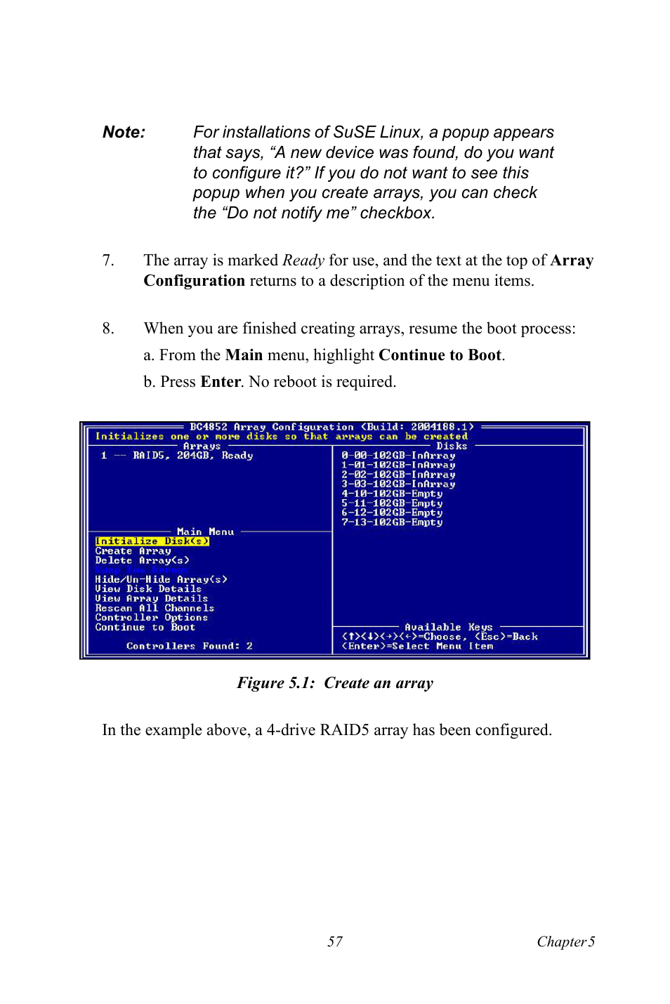 Figure 5.1: create an array | Advantech DNS-3200 User Manual | Page 75 / 110