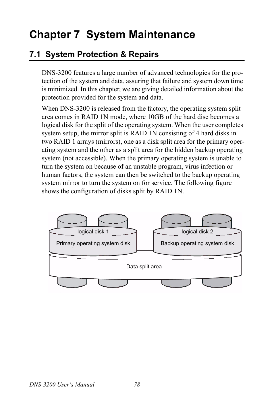 Chapter 7 system maintenance, 1 system protection & repairs, Chapter | 7 system maintenance, System protection & repairs | Advantech DNS-3200 User Manual | Page 96 / 110