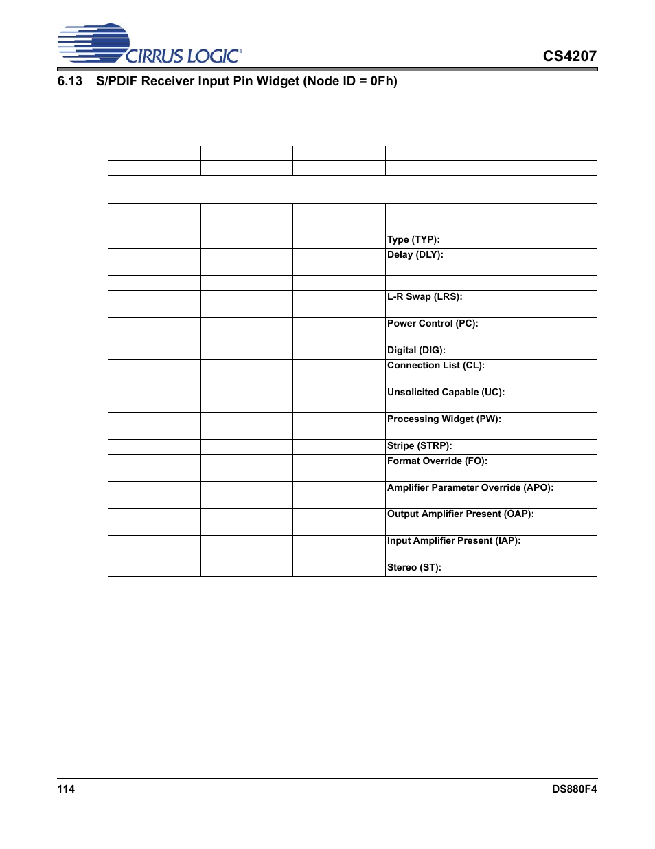 1 audio widget capabilities, Cs4207 | Cirrus Logic CS4207 User Manual | Page 114 / 148