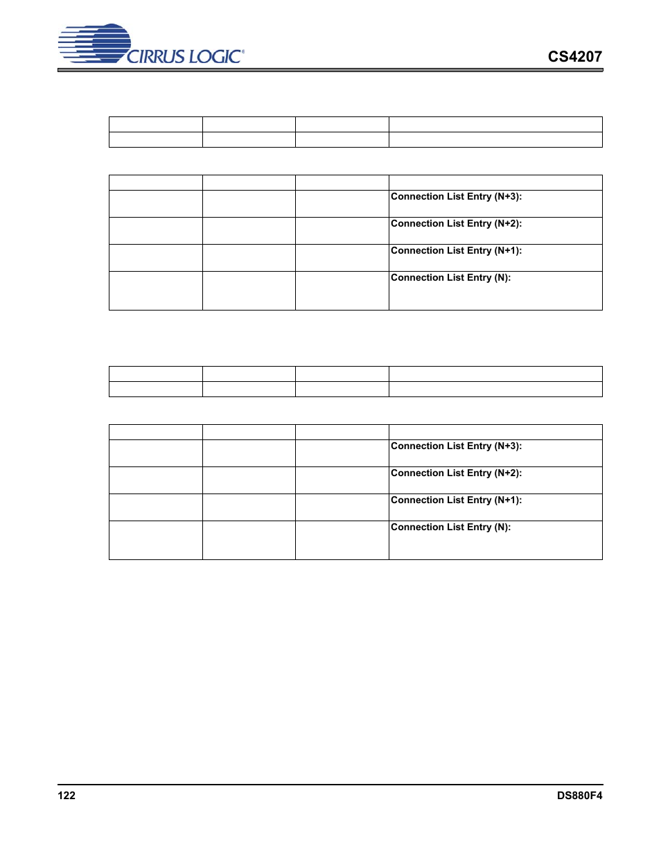 4 s/pdif transmitter 1 connection list entry, 5 s/pdif transmitter 2 connection list entry, Cs4207 | Cirrus Logic CS4207 User Manual | Page 122 / 148
