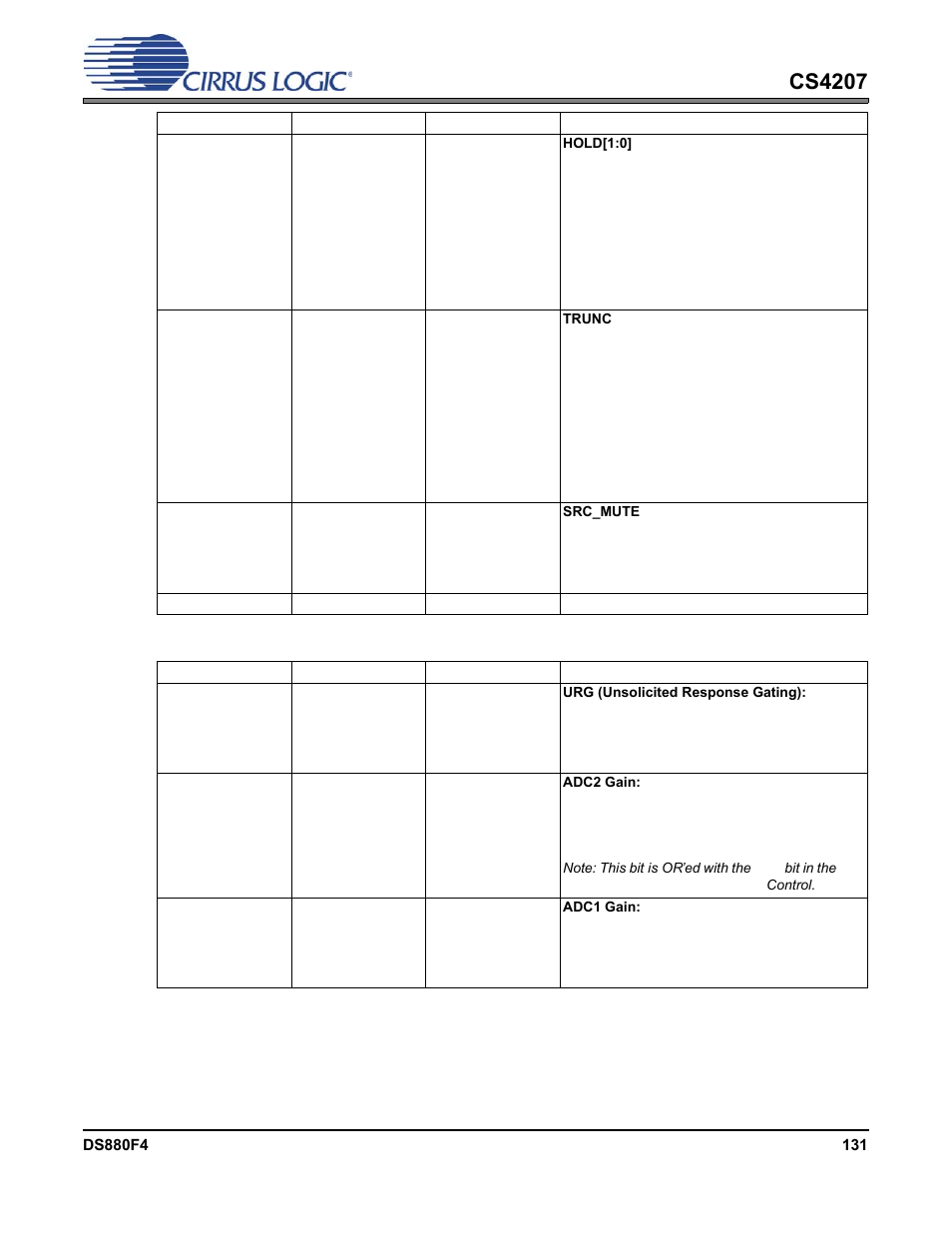 3 adc configuration (cir = 0002h), Adc configuration (cir = 0002h), Cs4207 | Cirrus Logic CS4207 User Manual | Page 131 / 148