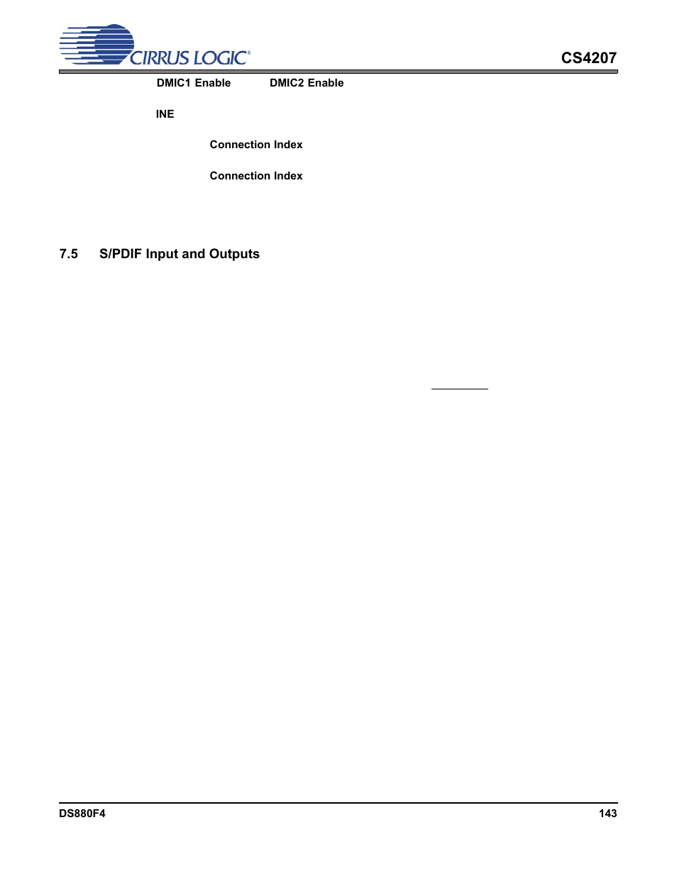 5 s/pdif input and outputs, 1 s/pdif receiver src, Cs4207 | Cirrus Logic CS4207 User Manual | Page 143 / 148