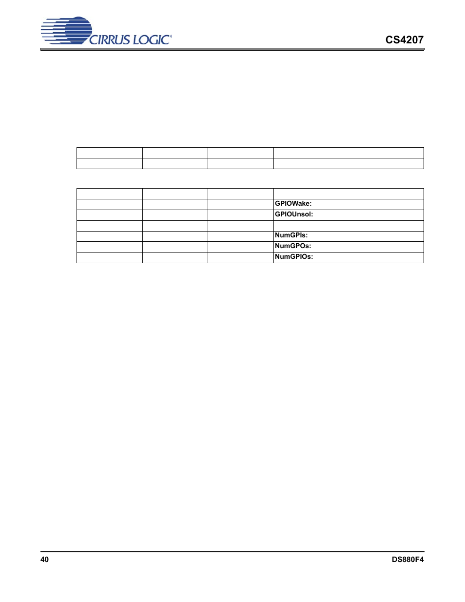 7 gpio capabilities, Cs4207 | Cirrus Logic CS4207 User Manual | Page 40 / 148