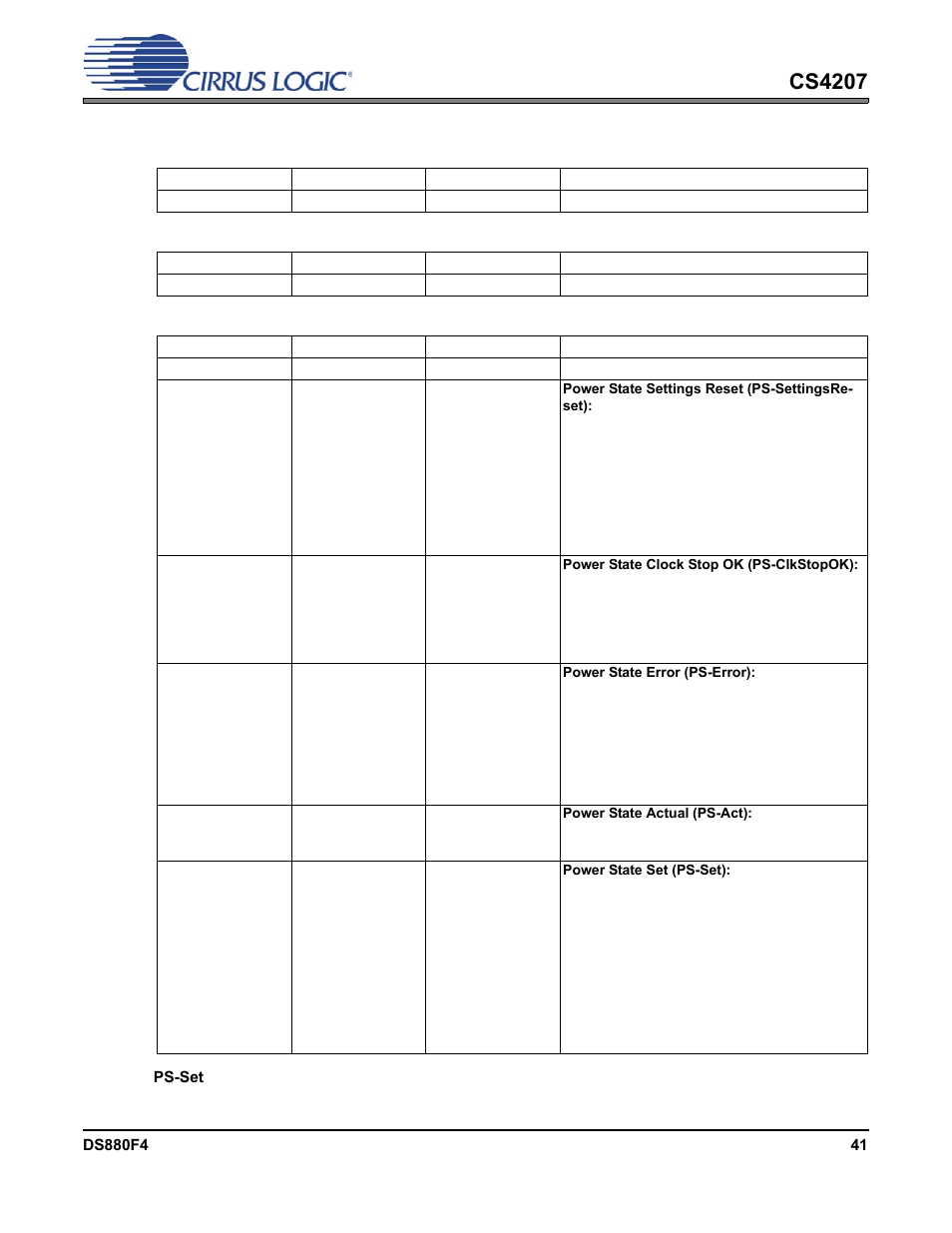 8 power states, Cs4207 | Cirrus Logic CS4207 User Manual | Page 41 / 148