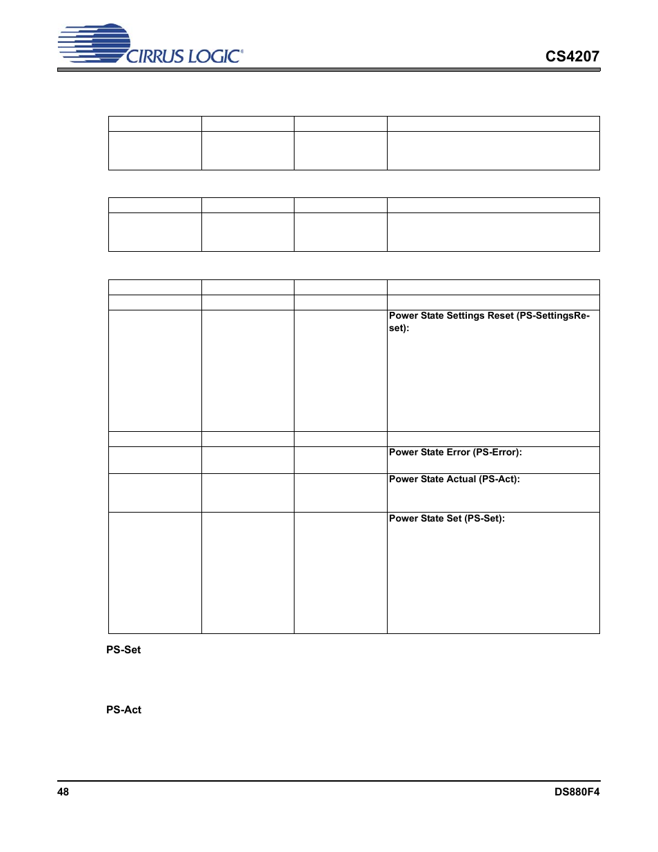 6 power states, Cs4207 | Cirrus Logic CS4207 User Manual | Page 48 / 148