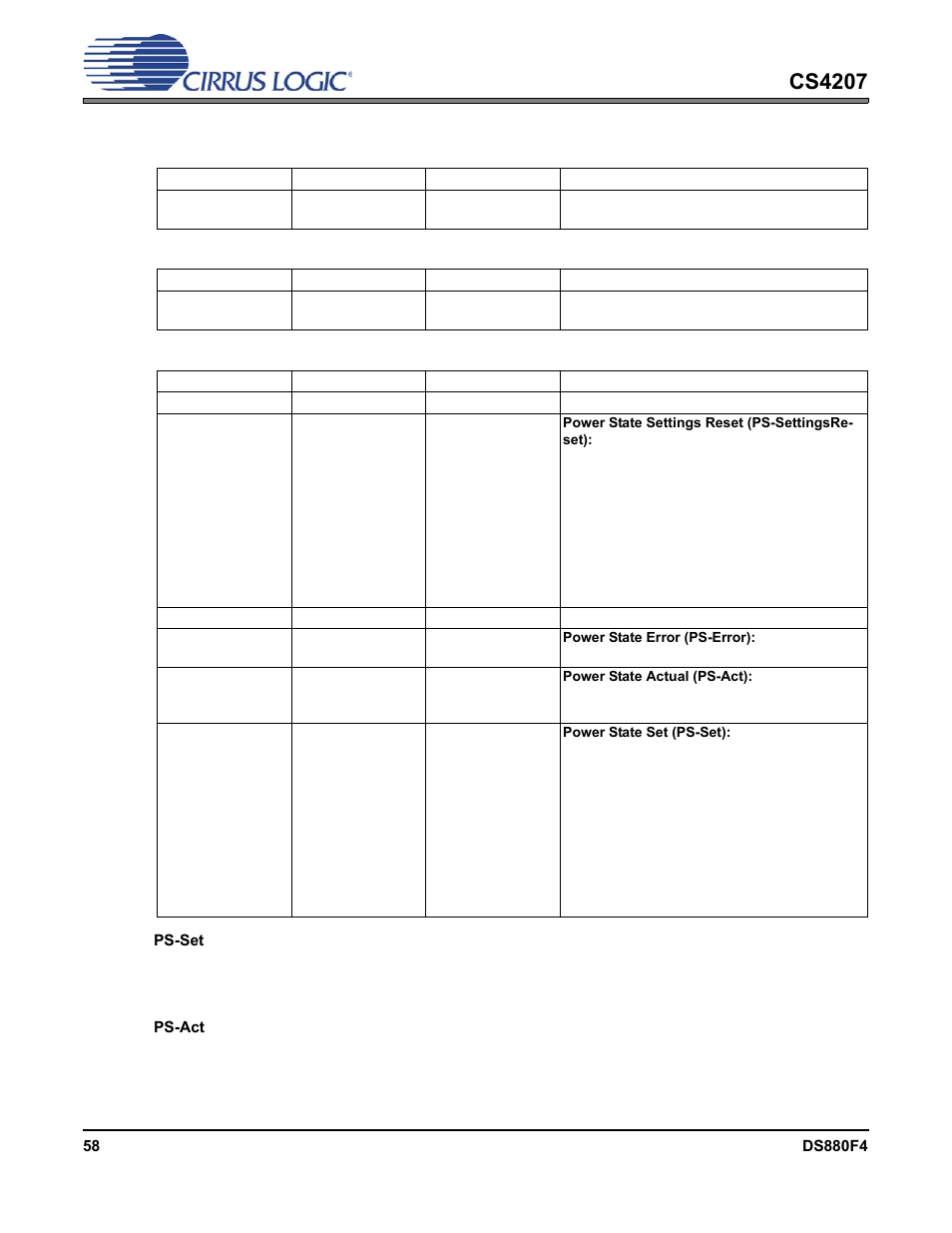 11 power states, Cs4207 | Cirrus Logic CS4207 User Manual | Page 58 / 148