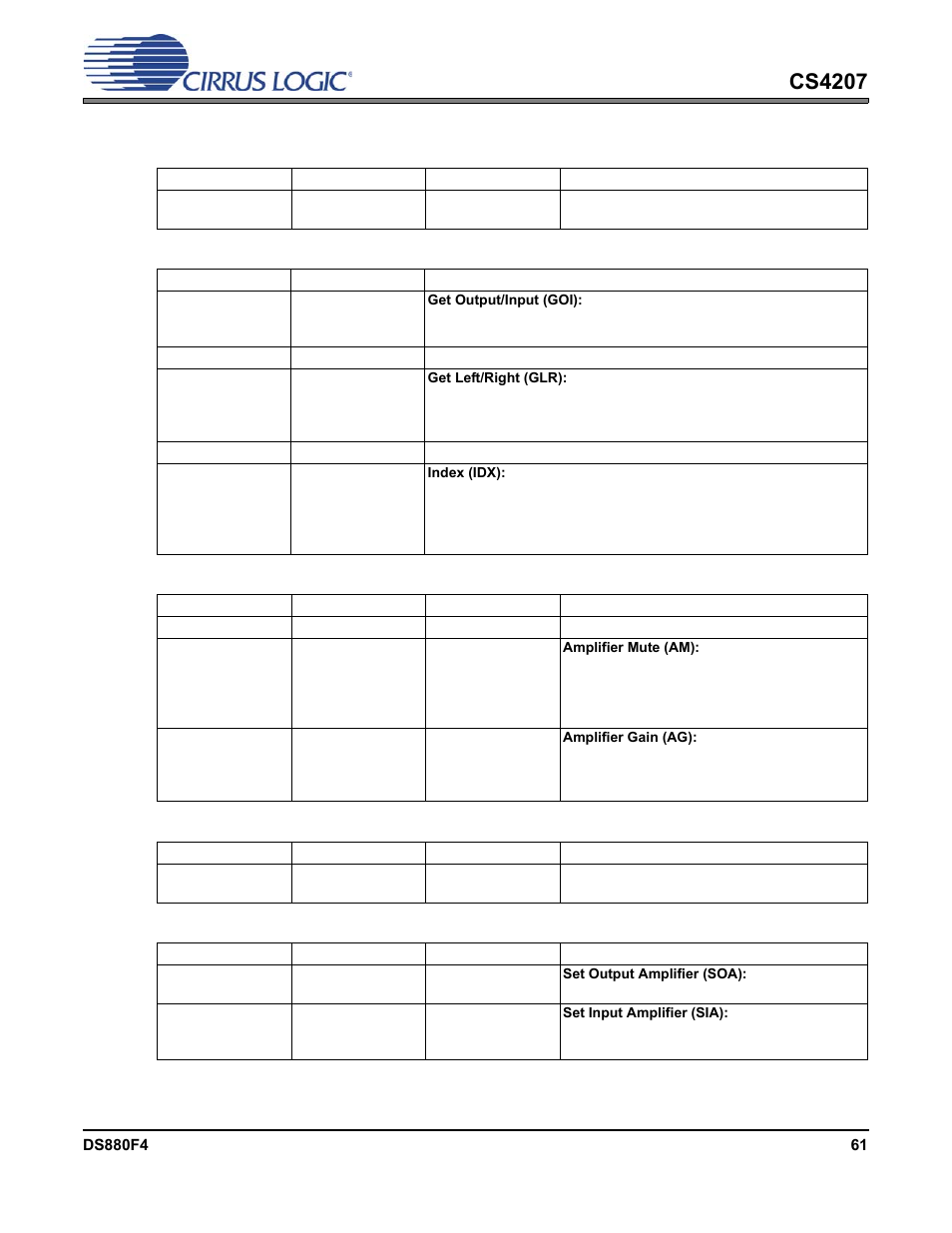 14 amplifier gain/mute, Cs4207 | Cirrus Logic CS4207 User Manual | Page 61 / 148