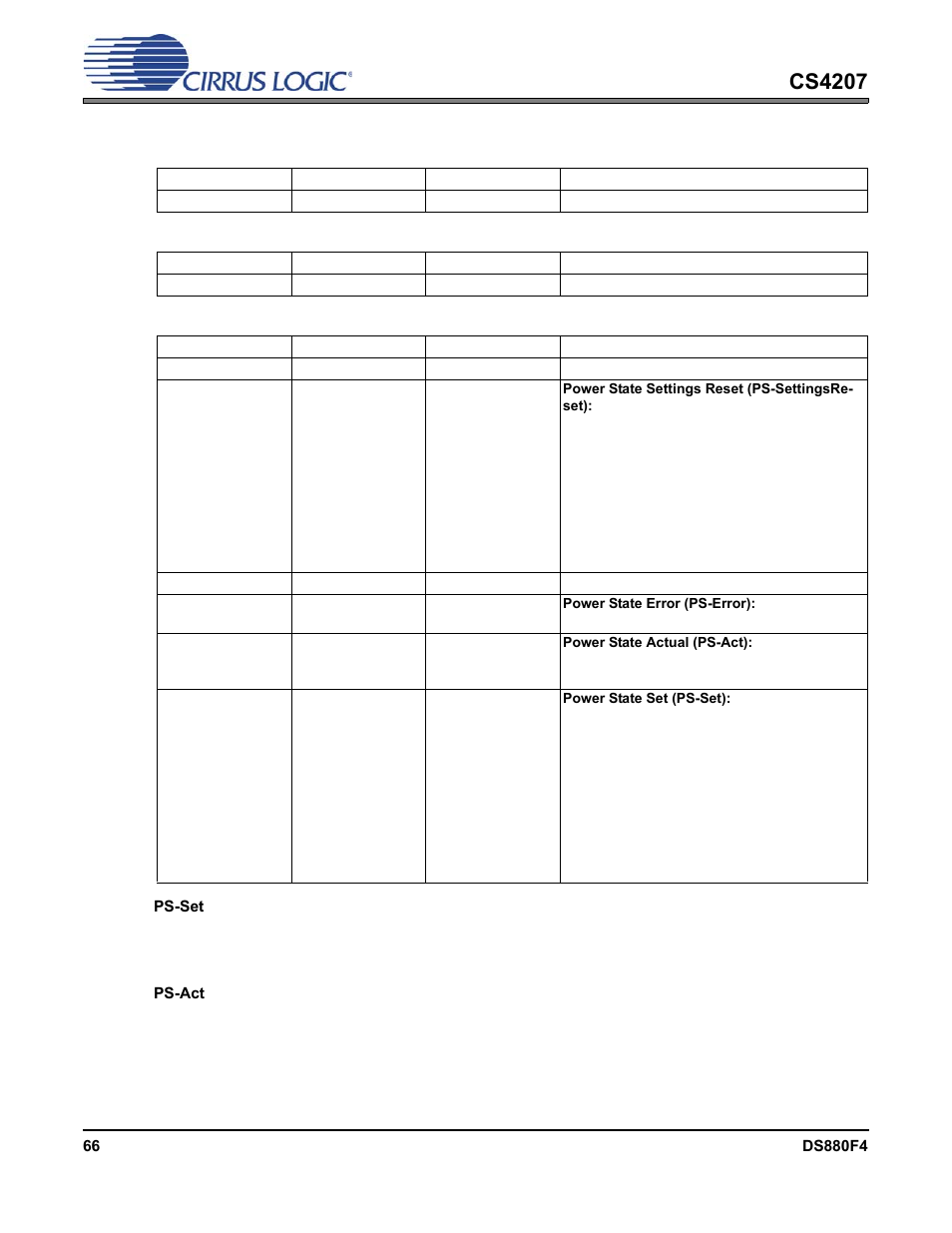 7 power states, Cs4207 | Cirrus Logic CS4207 User Manual | Page 66 / 148
