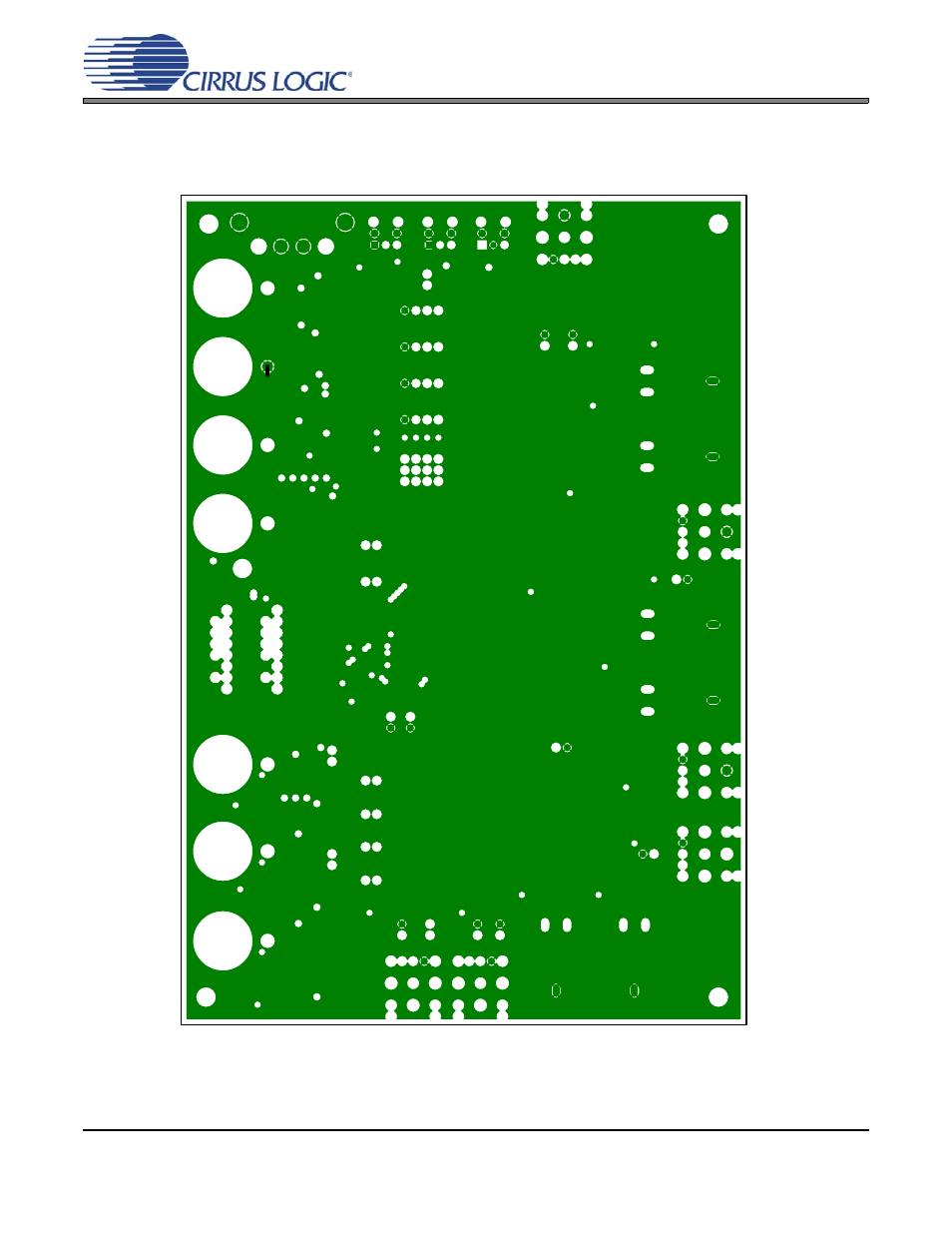 Figure 9.cdb4207 inner layer 1 - ground, Cdb4207 | Cirrus Logic CDB4207 User Manual | Page 18 / 22