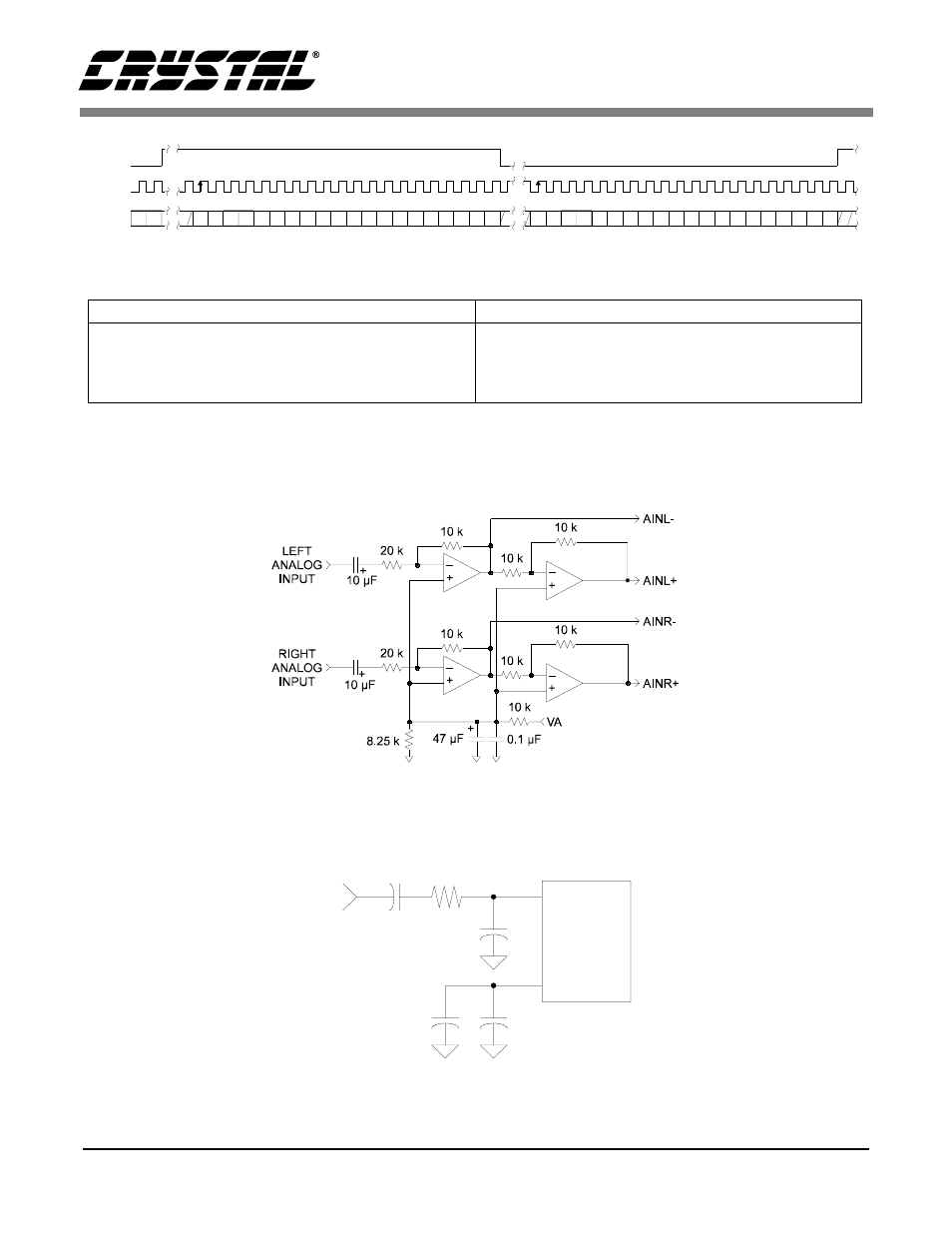 Figure 11. serial audio format 3, Figure 12. optional input buffer, Figure 13. single-ended input application | 12 fo, Re 12 | Cirrus Logic CS4221 User Manual | Page 26 / 32