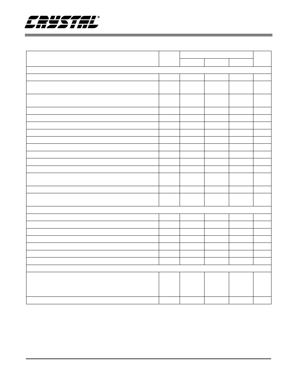 Analog characteristics (continued) | Cirrus Logic CS4221 User Manual | Page 5 / 32