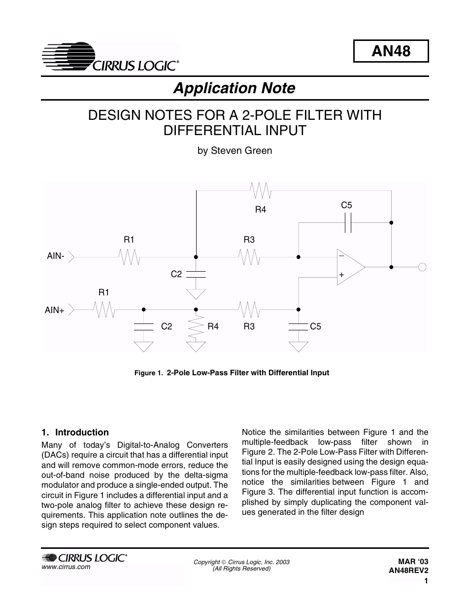 Cirrus Logic AN048 User Manual | 6 pages
