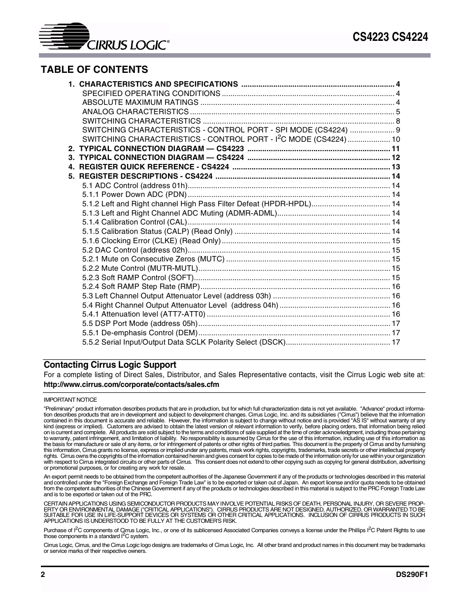 Cirrus Logic CS4224 User Manual | Page 2 / 34