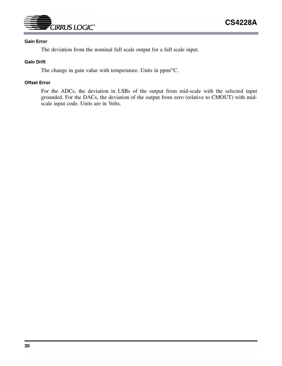Cs4228a | Cirrus Logic CS4228A User Manual | Page 30 / 32