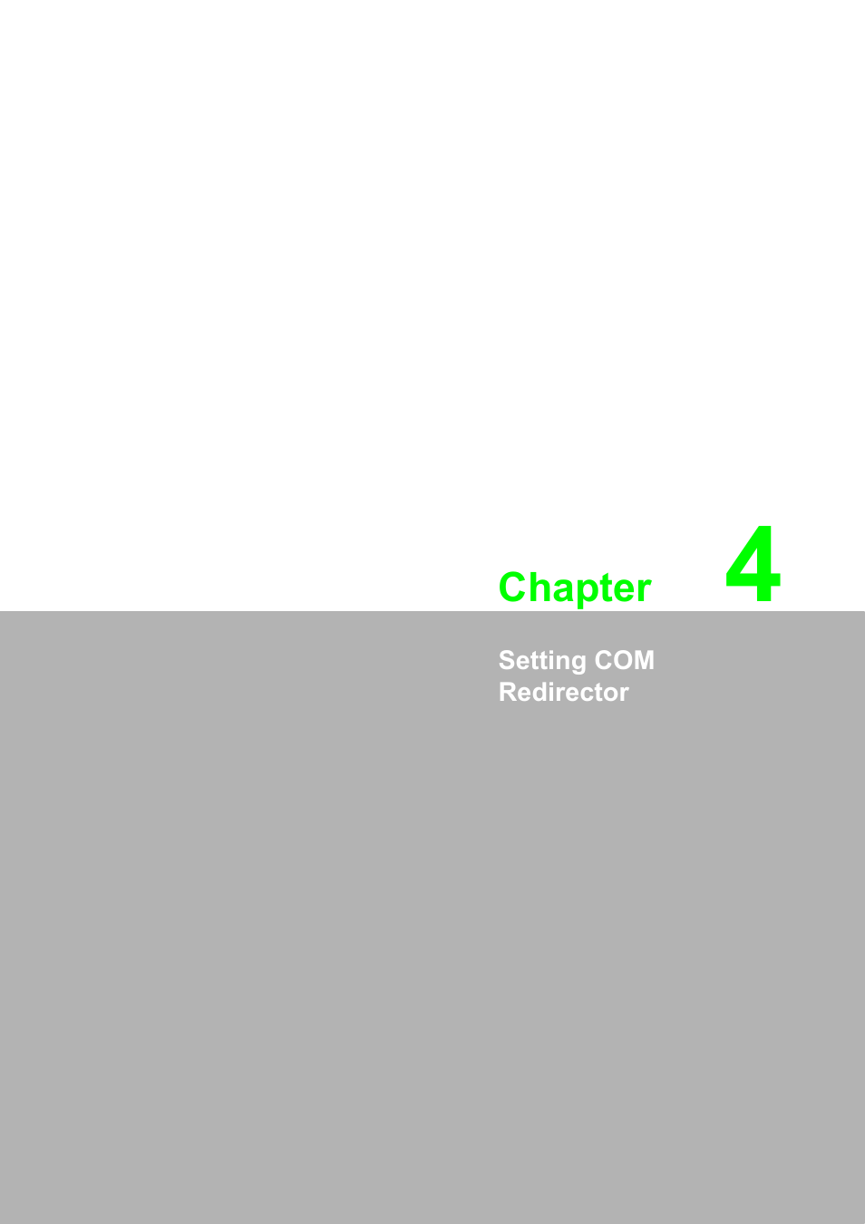 4 setting com redirector, Chapter, Setting com redirector | Advantech EKI-1351 User Manual | Page 57 / 76