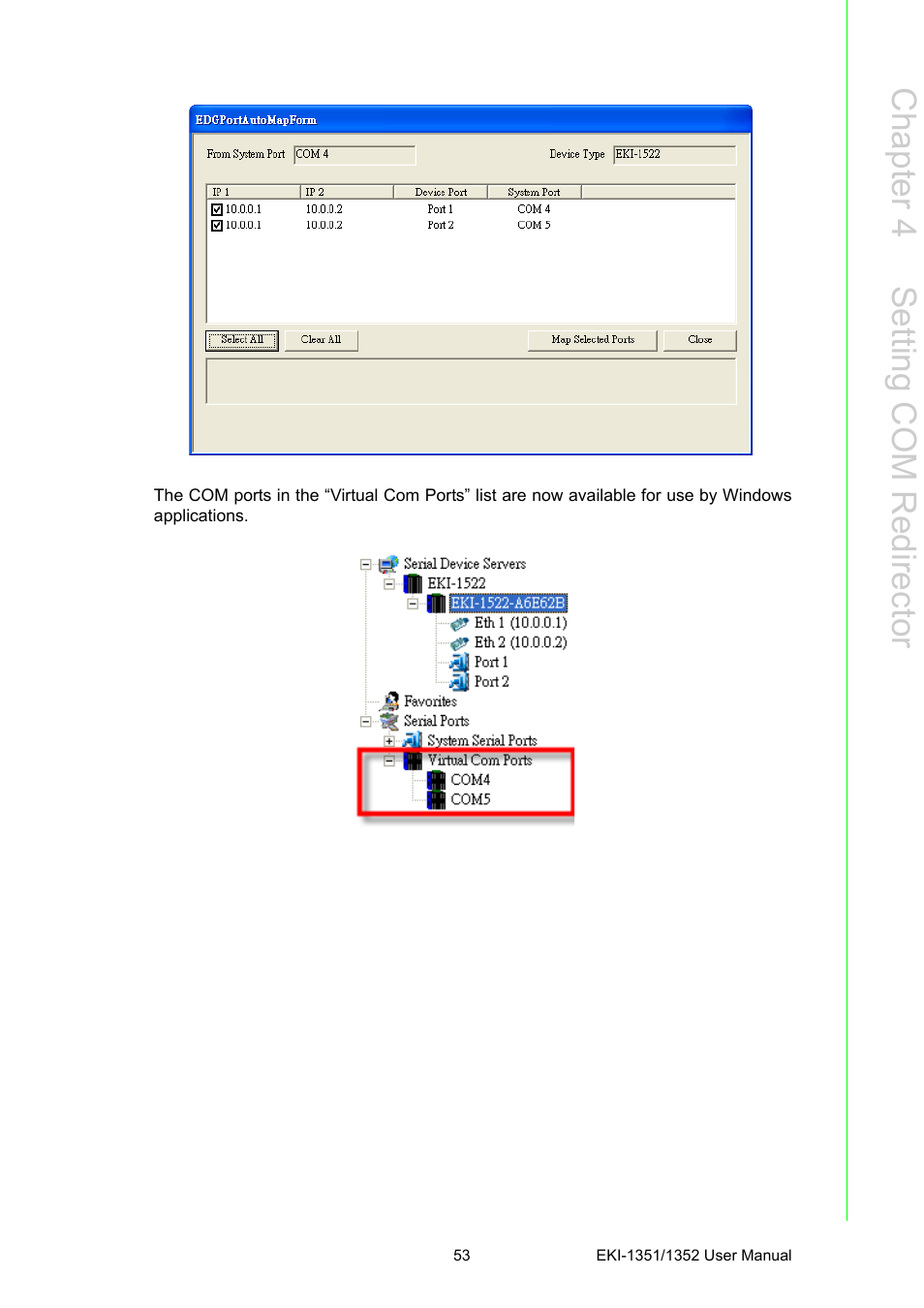 Chapter 4 s etting com r edirector | Advantech EKI-1351 User Manual | Page 59 / 76