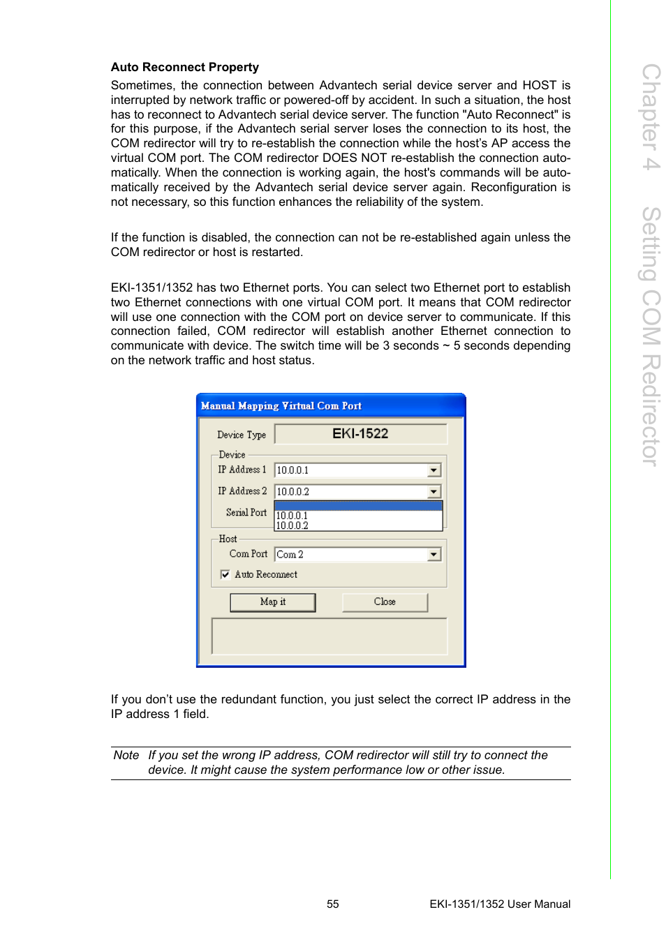 Chapter 4 s etting com r edirector | Advantech EKI-1351 User Manual | Page 61 / 76
