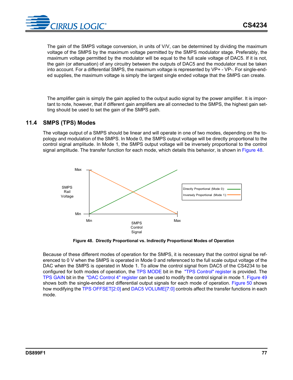 1 smps voltage conversion gain (k2), 2 amplifier gain path (k5), 4 smps (tps) modes | Cs4234 | Cirrus Logic CS4234 User Manual | Page 77 / 79