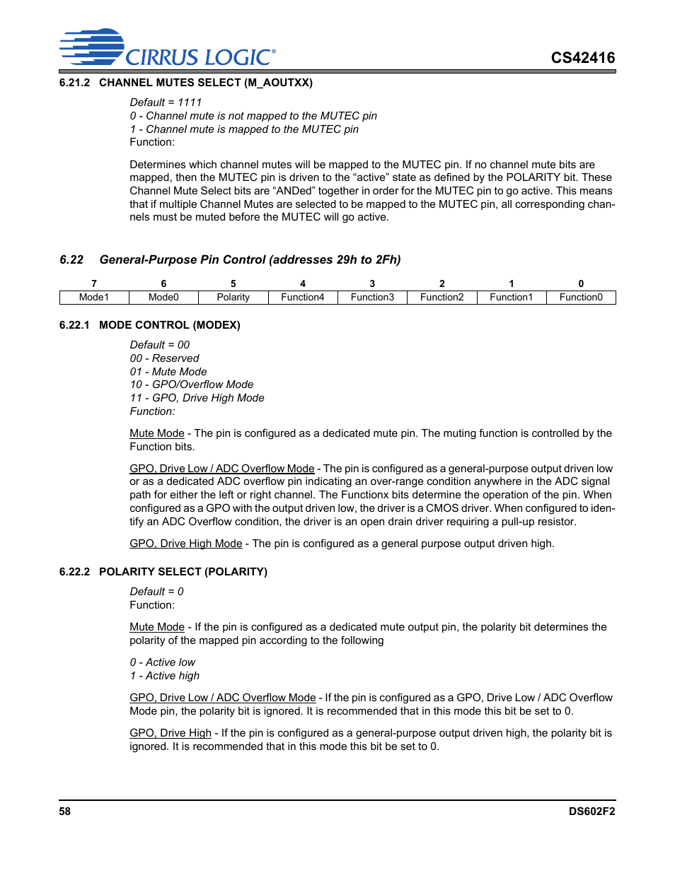 Adc. see | Cirrus Logic CS42416 User Manual | Page 58 / 72