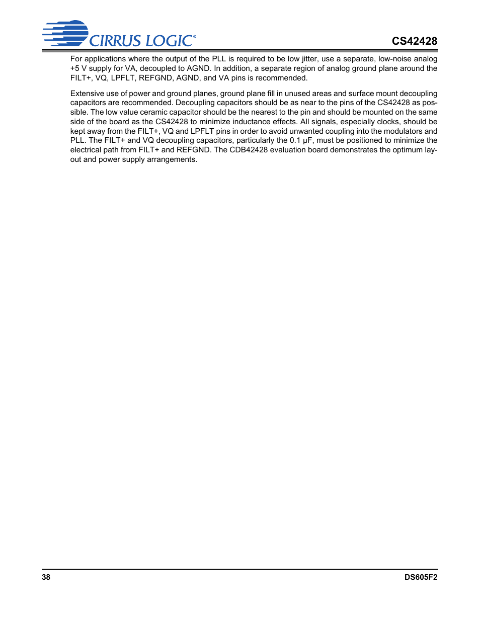 Cirrus Logic CS42428 User Manual | Page 38 / 72
