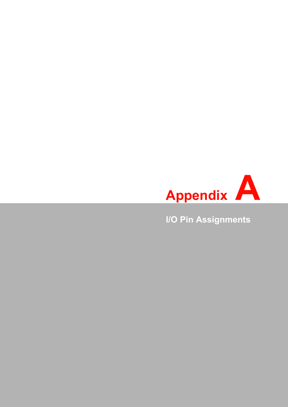 A i/o pin assignments, Appendix a, I/o pin assignments | Advantech PPC-L128T User Manual | Page 31 / 46