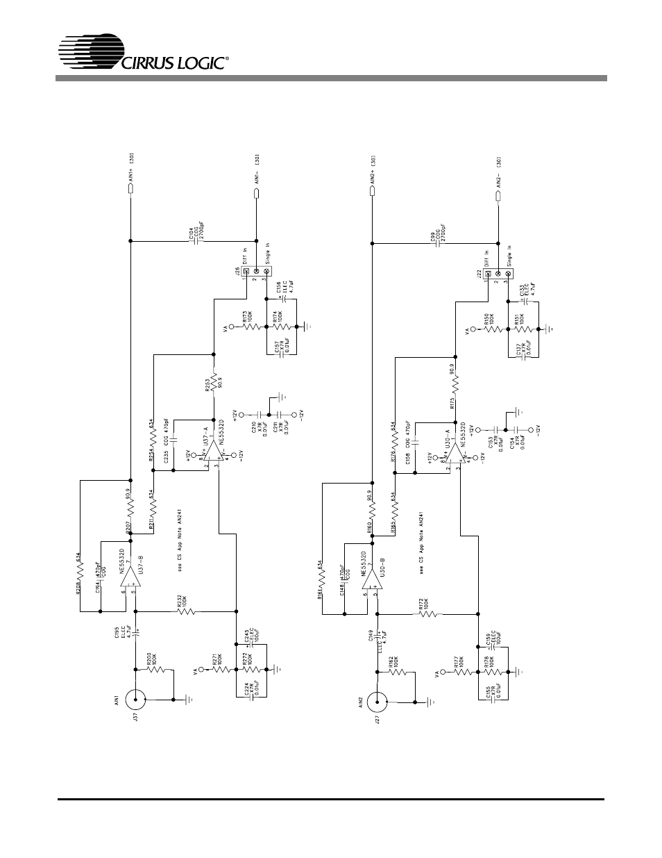 Figure 16. analog input 1-2, Igure 16, Ge 38 t | Cirrus Logic CDB42438 User Manual | Page 38 / 51