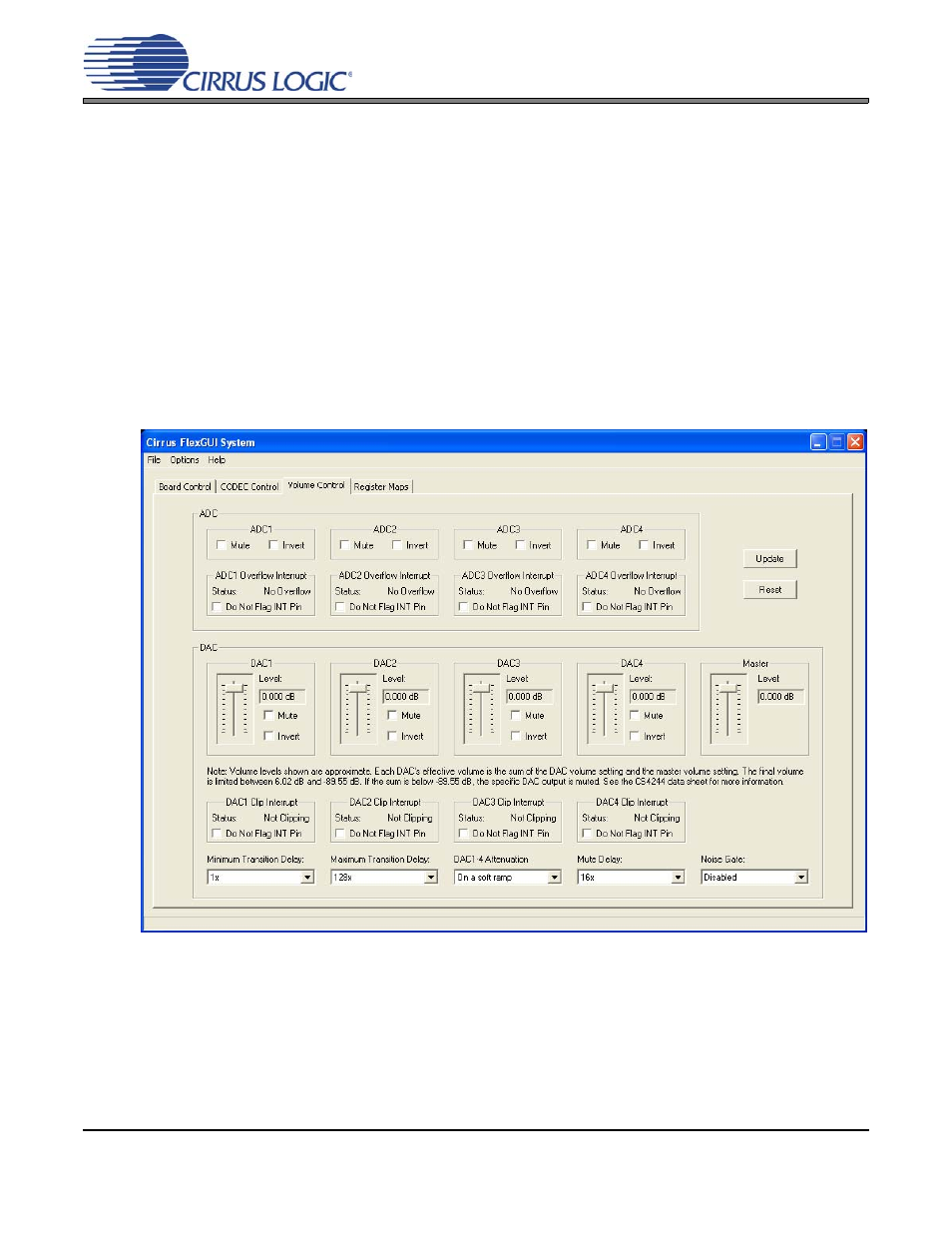 3 volume control tab, Figure 3.volume control tab, Cdb4244 | Cirrus Logic CDB4244 User Manual | Page 10 / 36