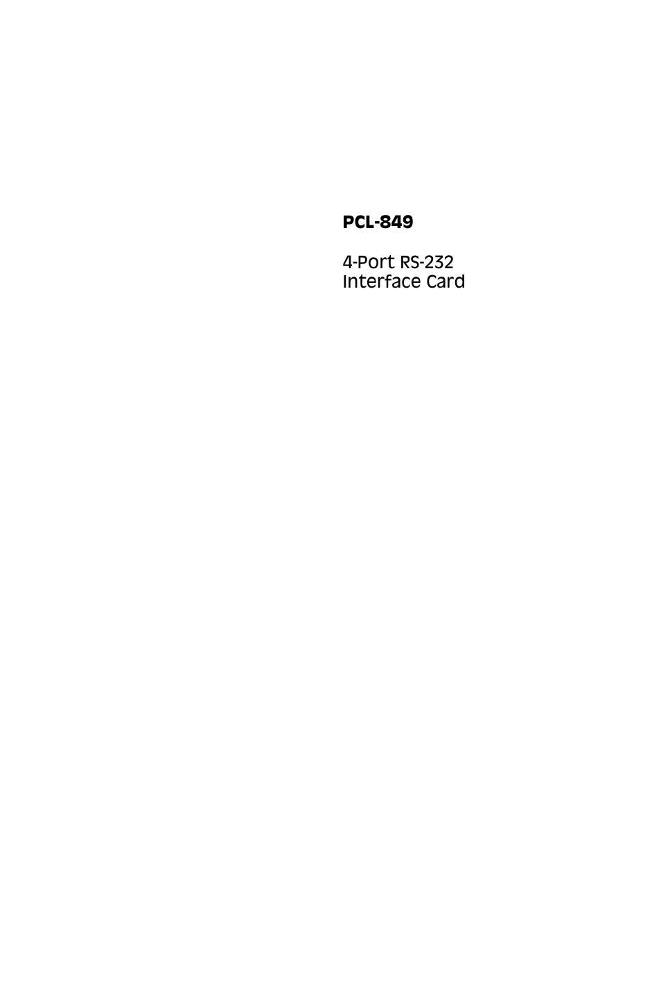 Advantech 4-Port RS-232 Interface card PCL-849 User Manual | 33 pages