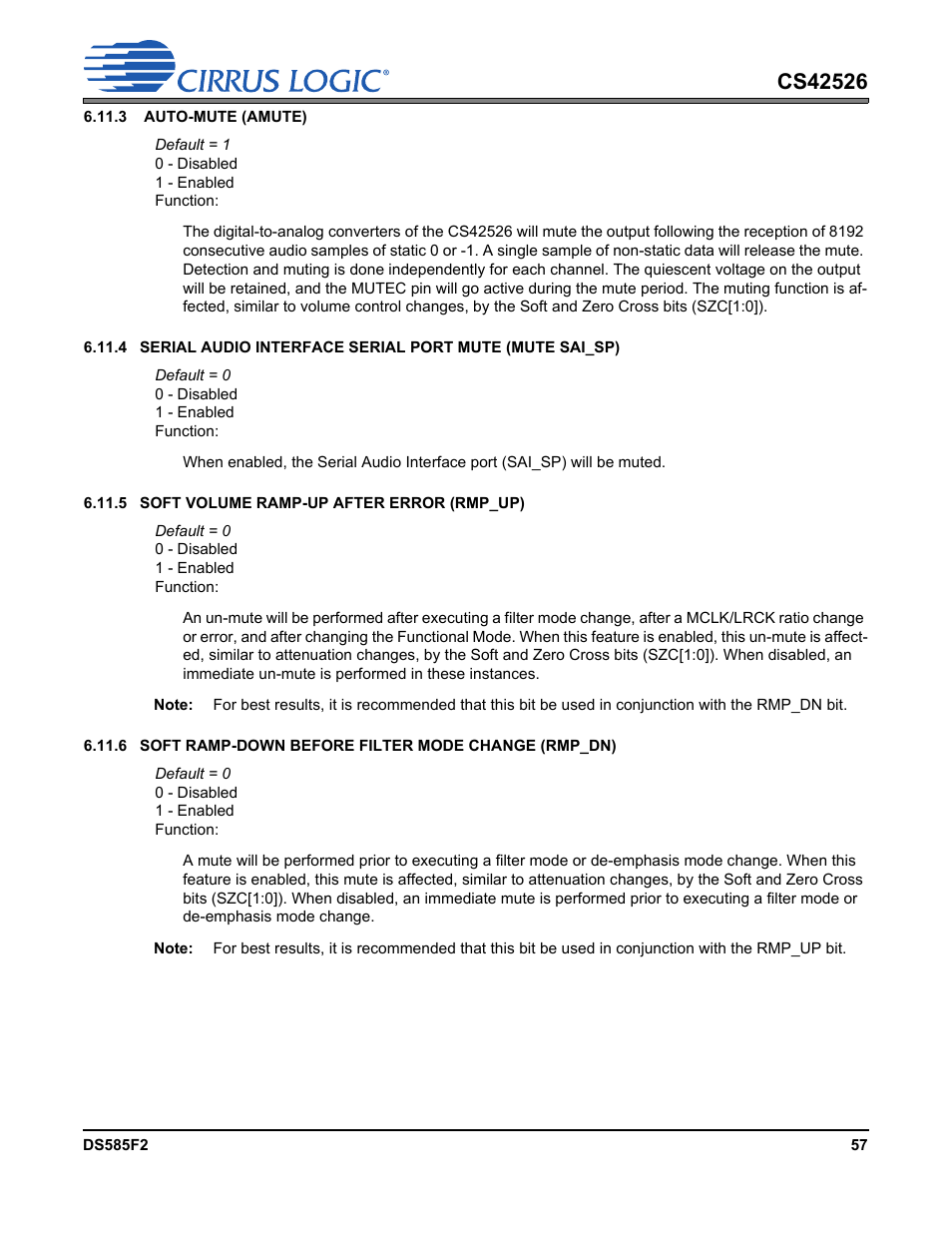 Cirrus Logic CS42526 User Manual | Page 57 / 91