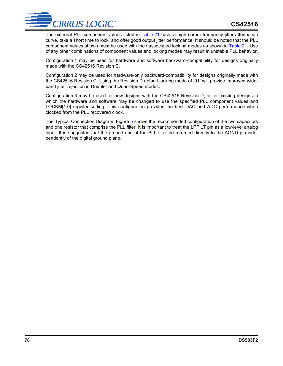Cirrus Logic CS42516 User Manual | Page 78 / 92