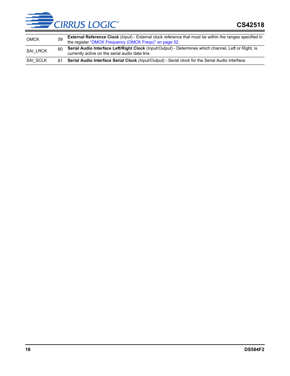 Cirrus Logic CS42518 User Manual | Page 18 / 91