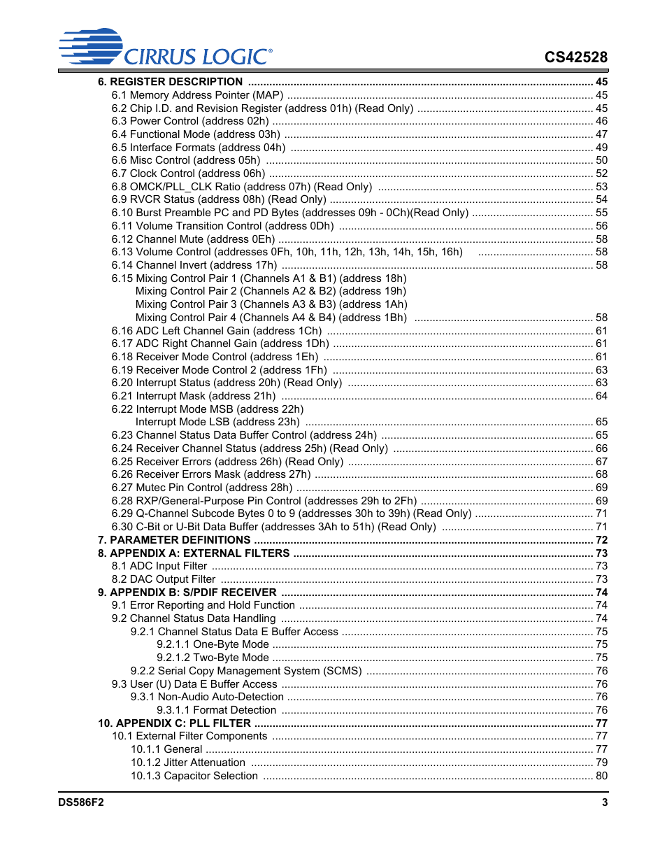 Cirrus Logic CS42528 User Manual | Page 3 / 92
