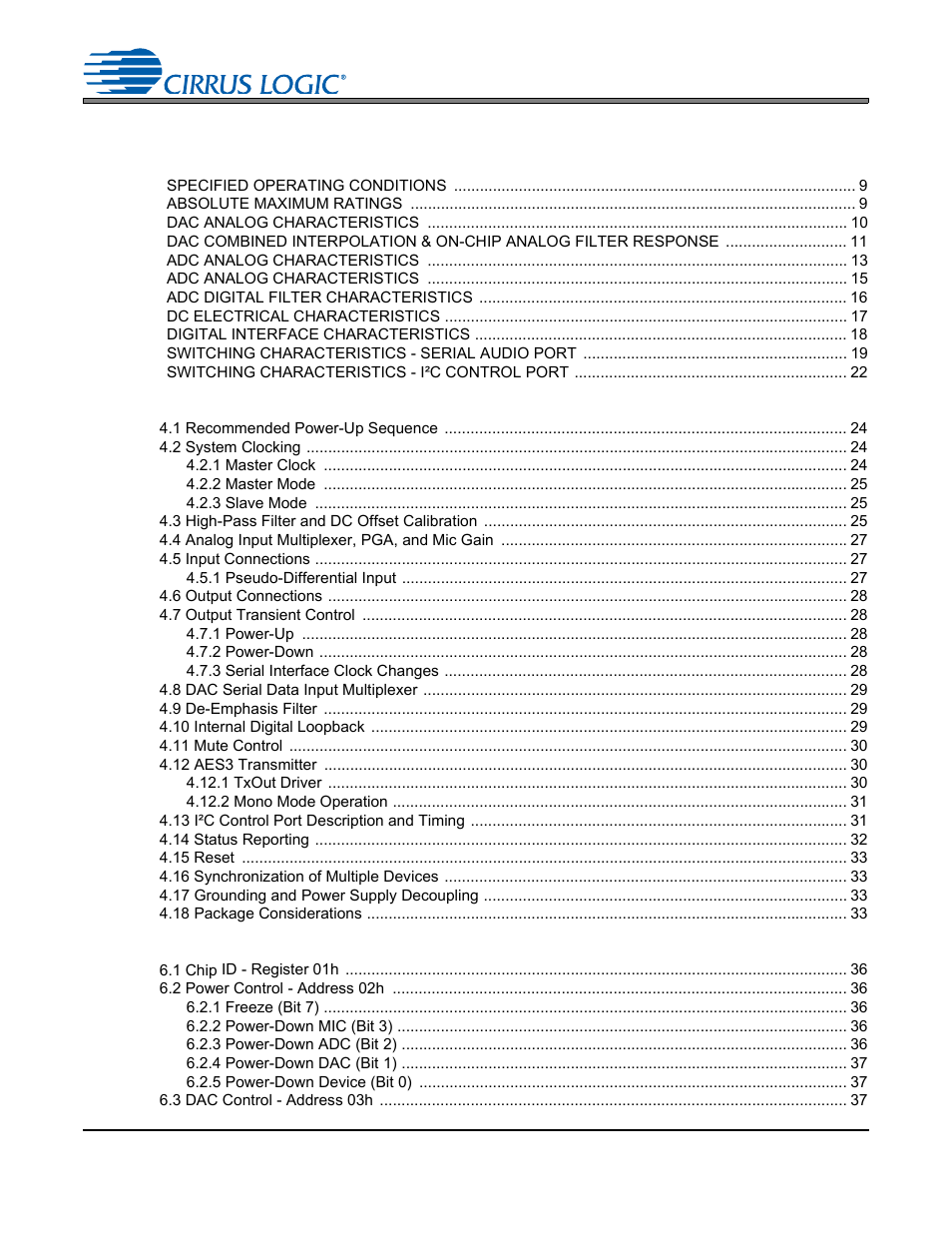 Cirrus Logic CS4265 User Manual | Page 3 / 57
