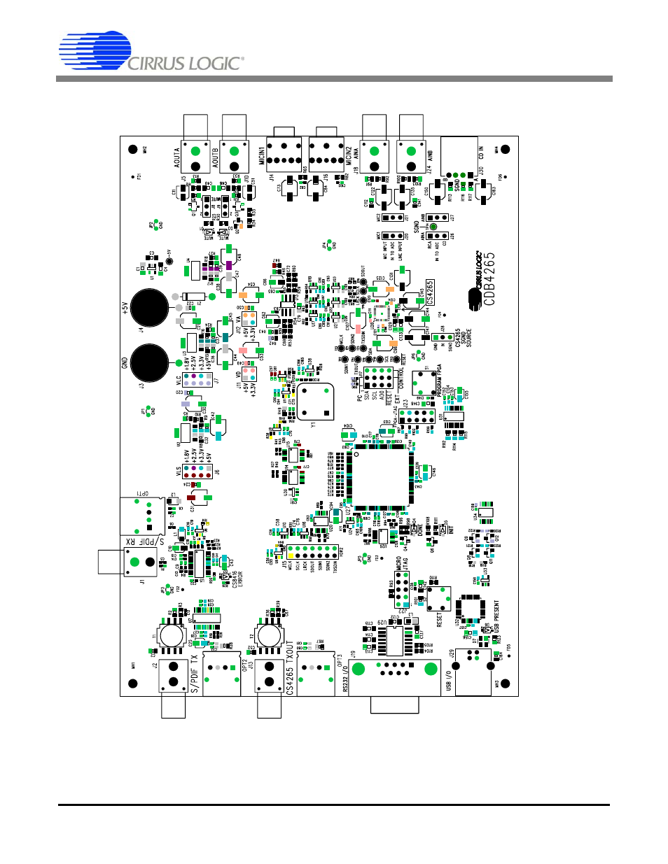 Cdb layout, Figure 13. silk screen, Cdb4265 | Cirrus Logic CDB4265 User Manual | Page 27 / 30