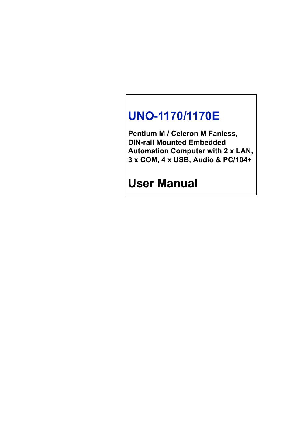 Advantech UNO-1170E User Manual | 52 pages