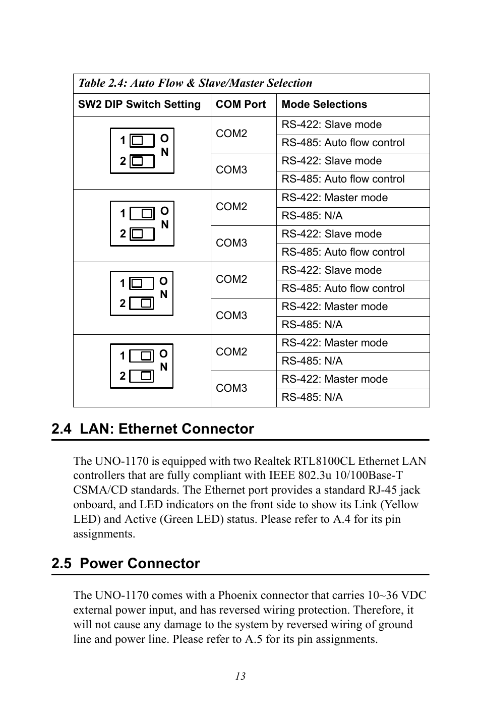 4 lan: ethernet connector, 5 power connector, Lan: ethernet connector | Power connector | Advantech UNO-1170E User Manual | Page 21 / 52