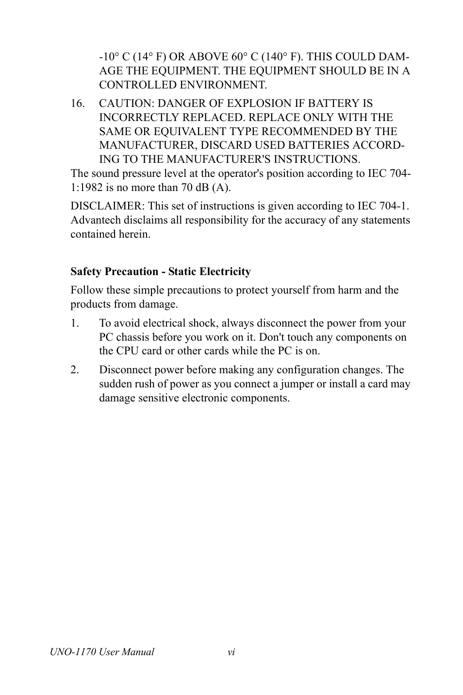 Advantech UNO-1170E User Manual | Page 6 / 52
