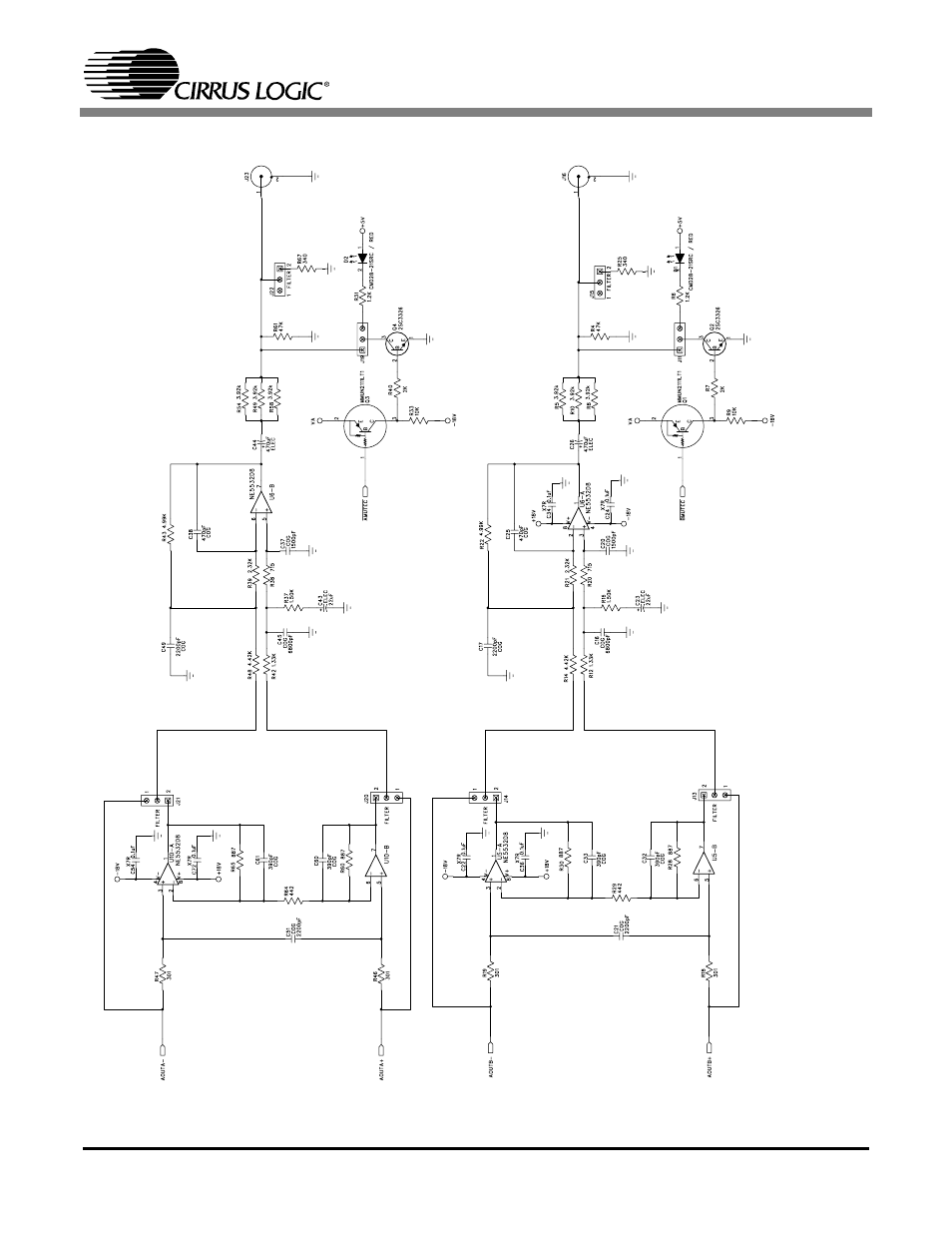 Figure 9. analog output, schematic sheet 4, Cdb4271 | Cirrus Logic CDB4271 User Manual | Page 19 / 28