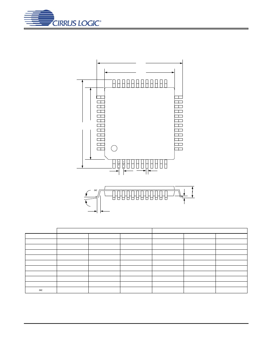 Cs4299-bq, 48l lqfp package drawing, Package dimensions | Cirrus Logic CS4299-BQ User Manual | Page 51 / 52
