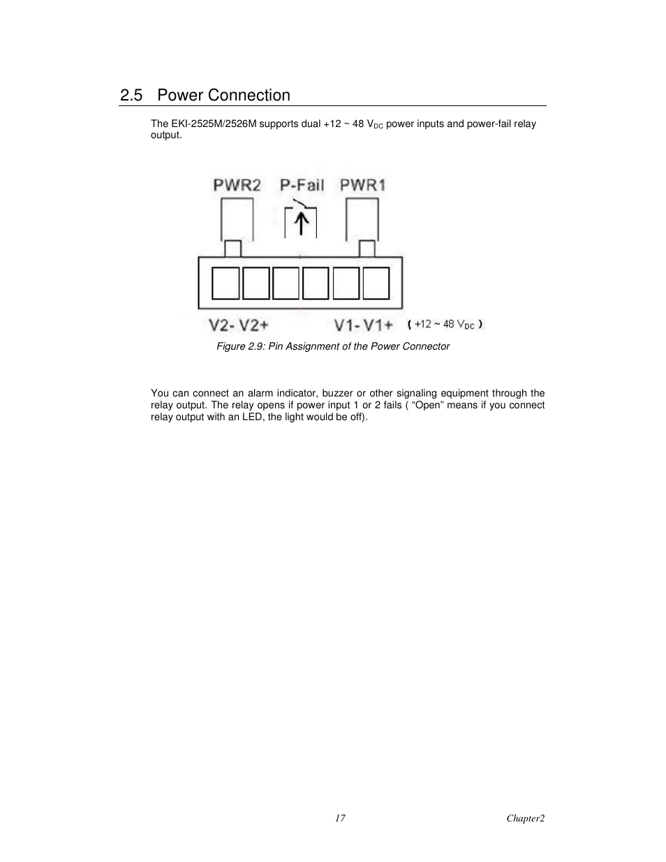 5 power connection | Advantech EKI-2526M User Manual | Page 25 / 30