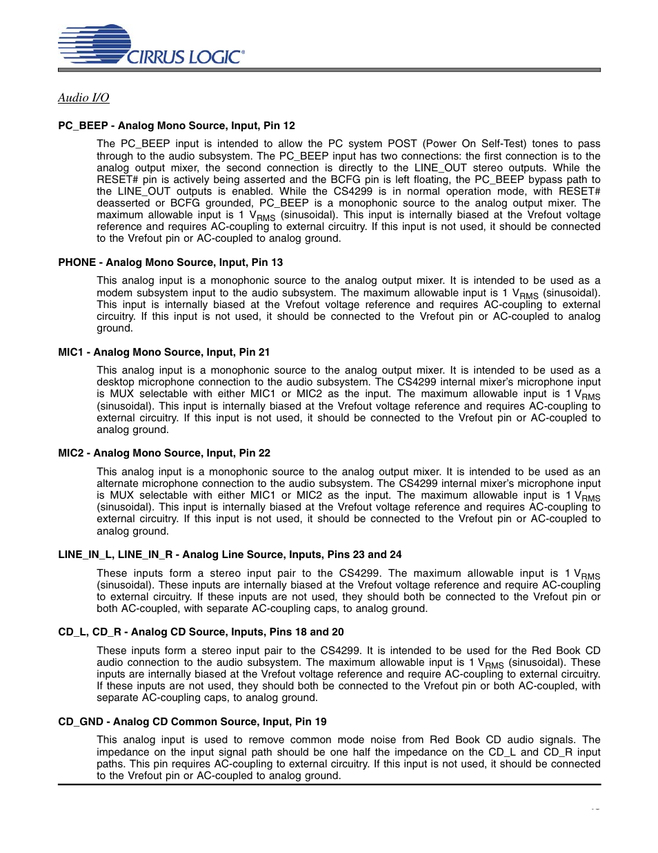 Cs4299 | Cirrus Logic CS4299 User Manual | Page 43 / 52