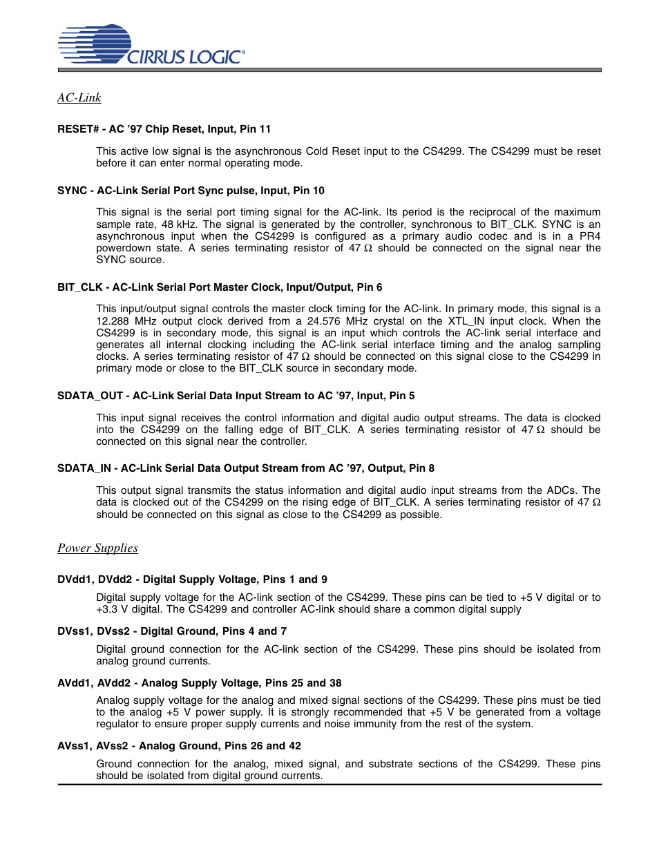 Cs4299 | Cirrus Logic CS4299 User Manual | Page 46 / 52