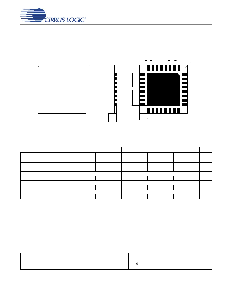 Package dimensions, Thermal characteristics, 32l qfn (5 x 5 mm body) package drawing | Cirrus Logic CS42L51 User Manual | Page 84 / 88