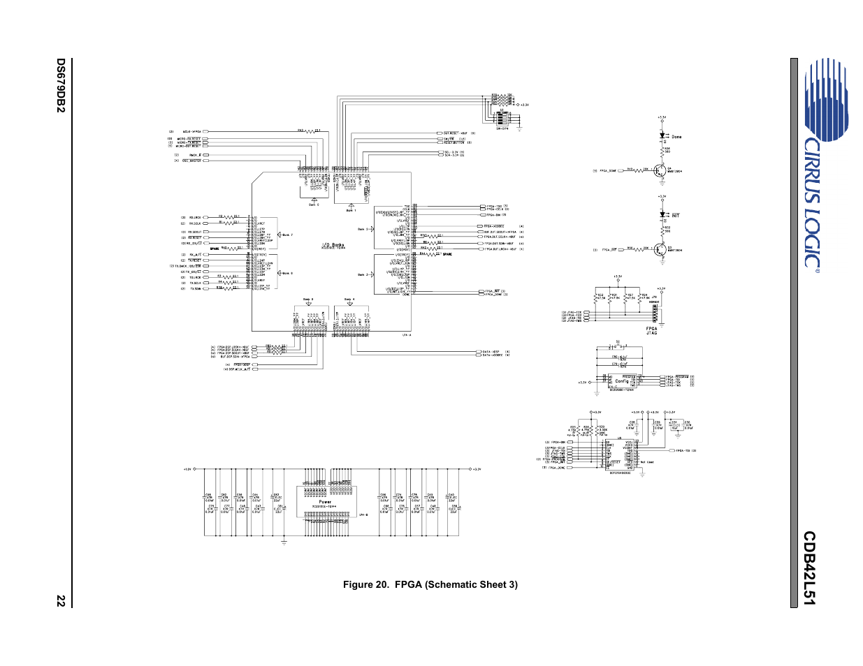 Figure 20. fpga (schematic sheet 3), Cdb42l51 | Cirrus Logic CDB42L51 User Manual | Page 22 / 29