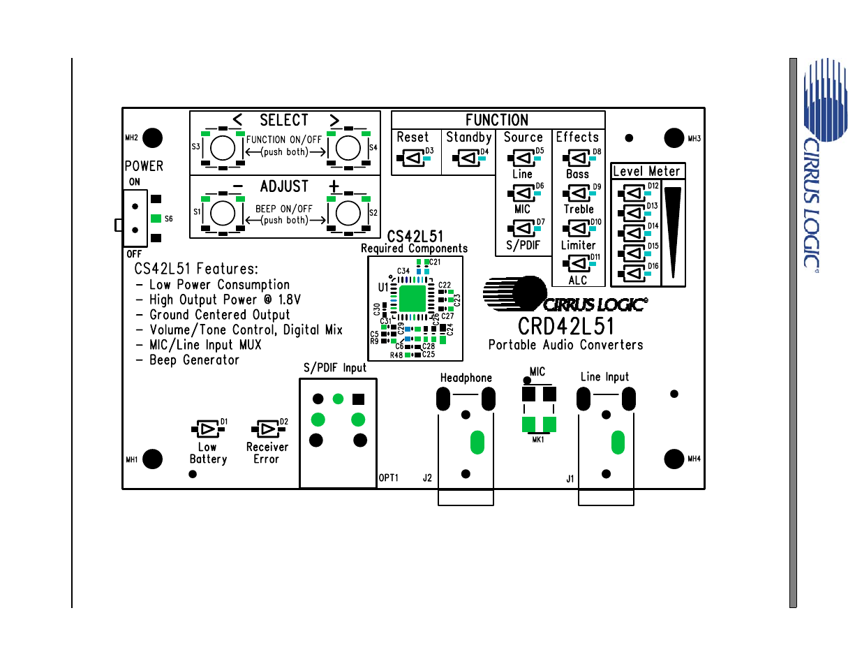 Crd42l51 layout, Figure 6. silk screen top | Cirrus Logic CRD42L51 User Manual | Page 13 / 19