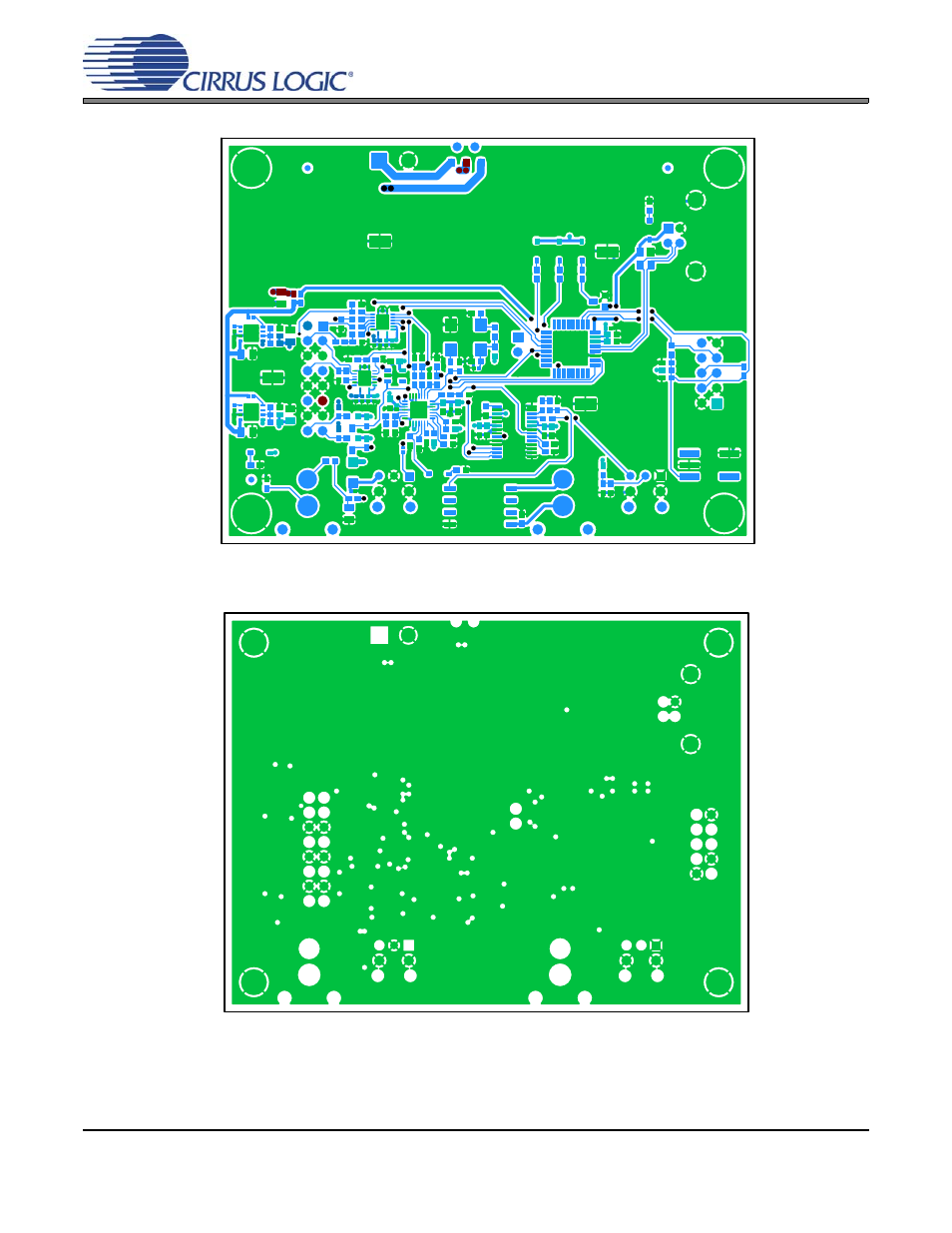 Figure 32. top-side layer, Figure 33. layer 2, Figure 32.top-side layer figure 33.layer 2 | Crd42l52 | Cirrus Logic CRD42L52 User Manual | Page 25 / 28