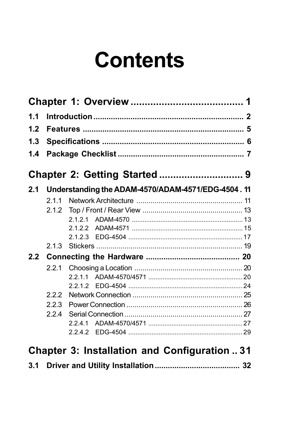 Advantech ADAM-4571 User Manual | Page 6 / 72