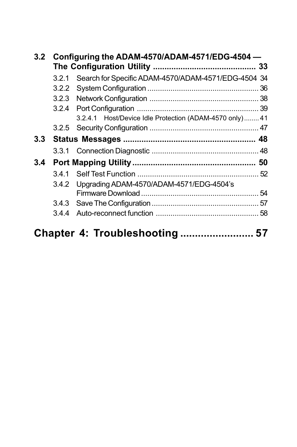 Chapter 4: troubleshooting | Advantech ADAM-4571 User Manual | Page 7 / 72