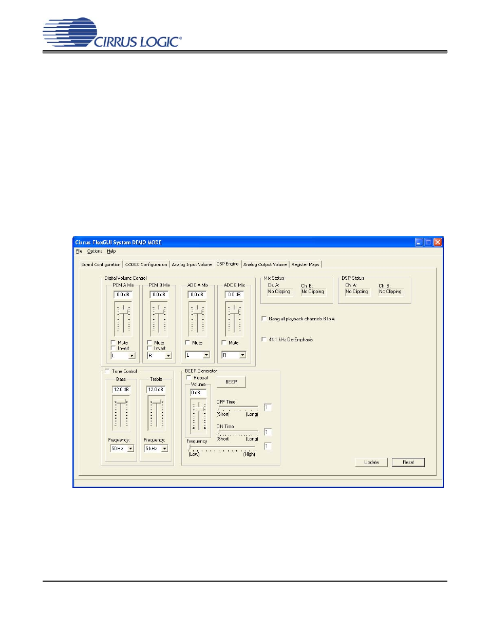 4 dsp engine tab, Cdb42l55 | Cirrus Logic CDB42L55 User Manual | Page 14 / 36