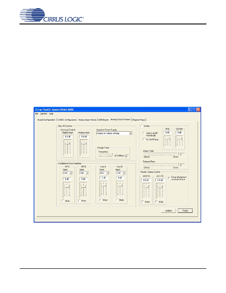 5 analog output volume tab, Cdb42l55 | Cirrus Logic CDB42L55 User Manual | Page 15 / 36